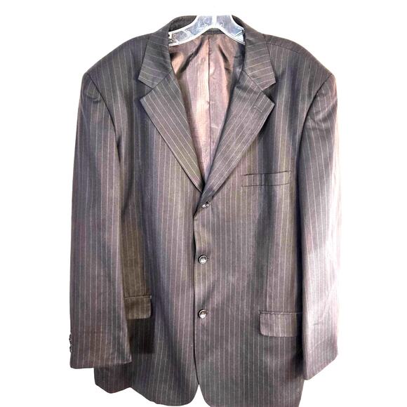 Suits U Men's Blazer 46R 46 Regular XL Sport Coat Gray Suit Jacket 3 Buttons - Picture 1 of 8